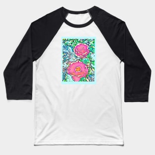 Roses with dotted border Baseball T-Shirt